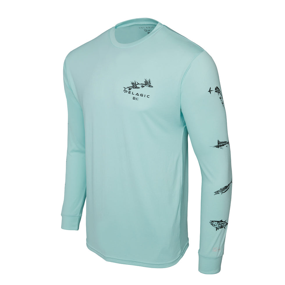 Pelagic Aquatek Gyotaku Fishing Shirt - Dogfish Tackle & Marine