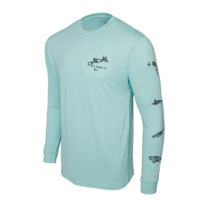 Pelagic Aquatek Gyotaku Fishing Shirt - Dogfish Tackle & Marine