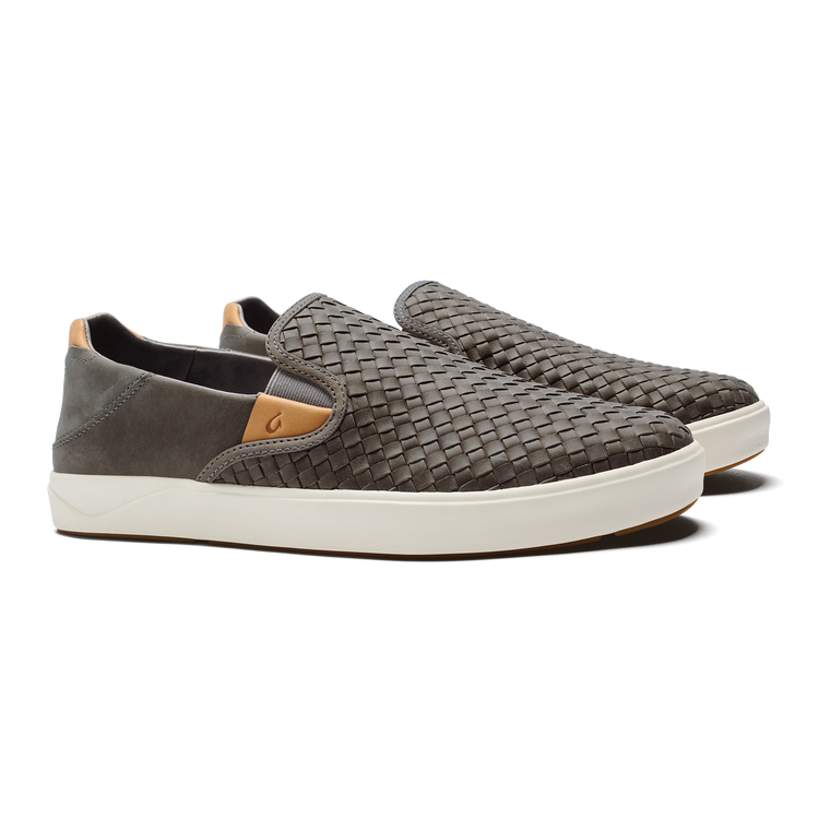 Olukai Lae Ahi Lauhala Mens Leather Slip On Sneakers - Dogfish Tackle & Marine