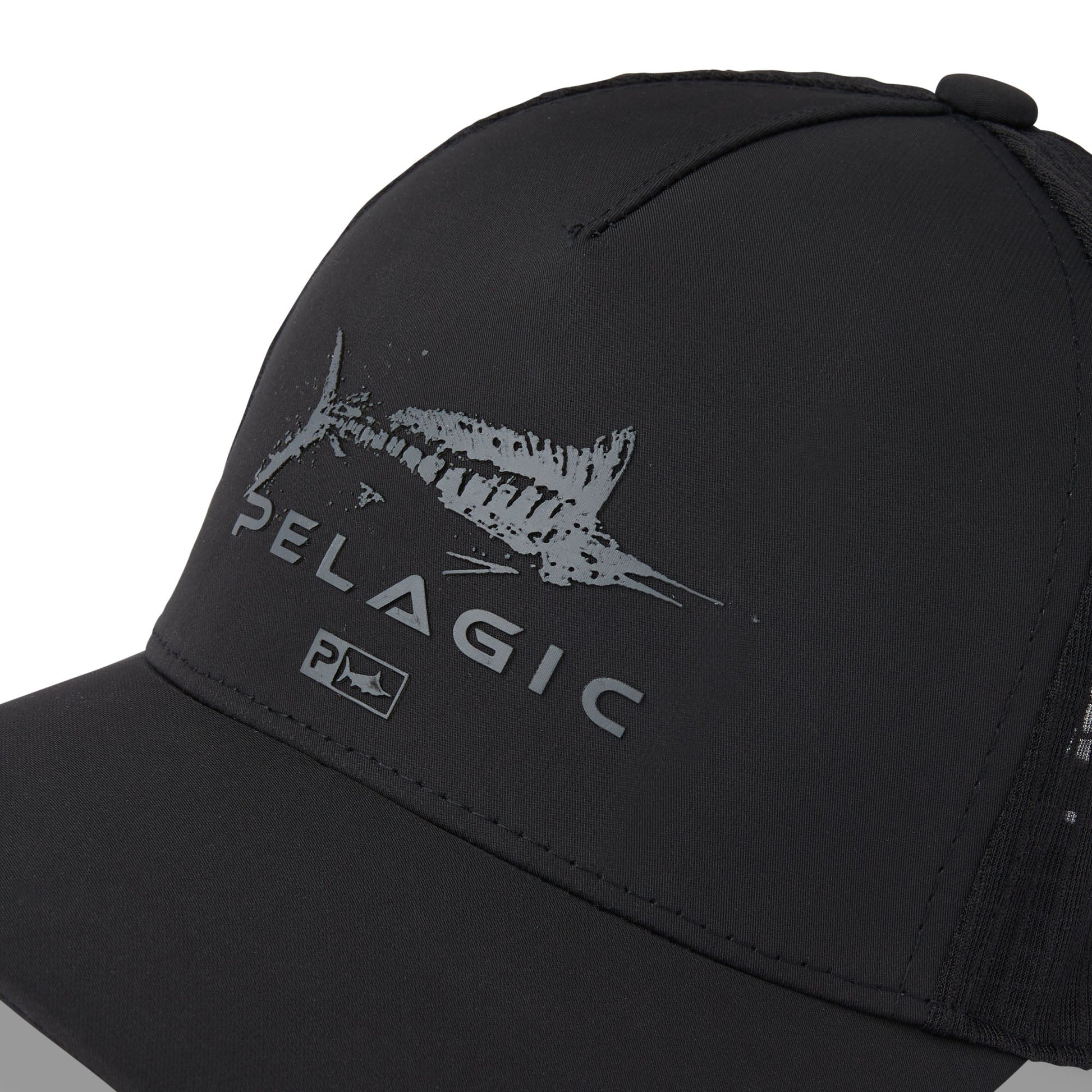 Pelagic Echo Gyotaku Performance Trucker Black - Dogfish Tackle & Marine