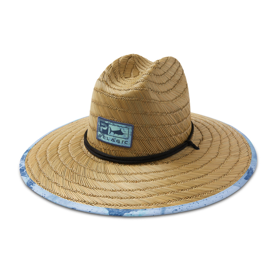 Pelagic Baja Gyotaku Straw Hat Open Seas Blue - Dogfish Tackle & Marine