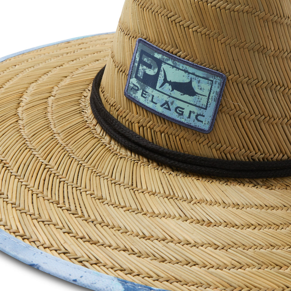 Pelagic Baja Gyotaku Straw Hat Open Seas Blue - Dogfish Tackle & Marine