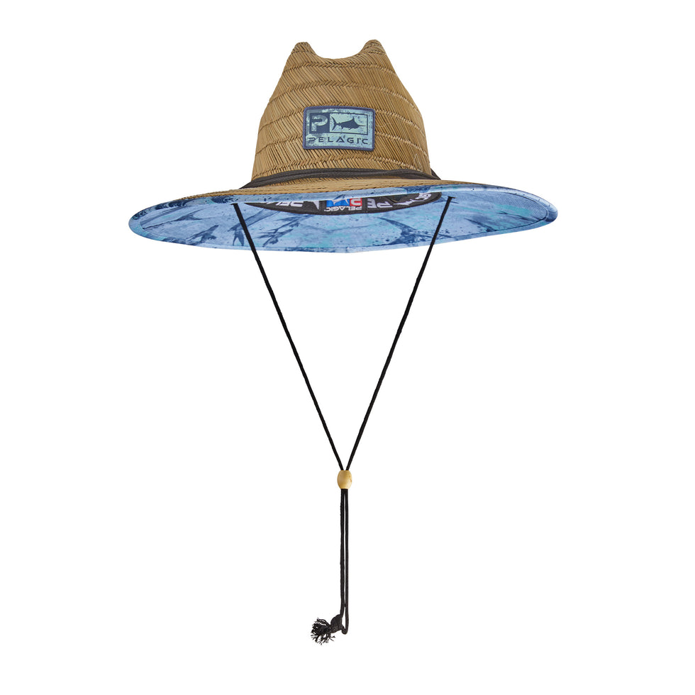 Pelagic Baja Gyotaku Straw Hat Open Seas Blue - Dogfish Tackle & Marine