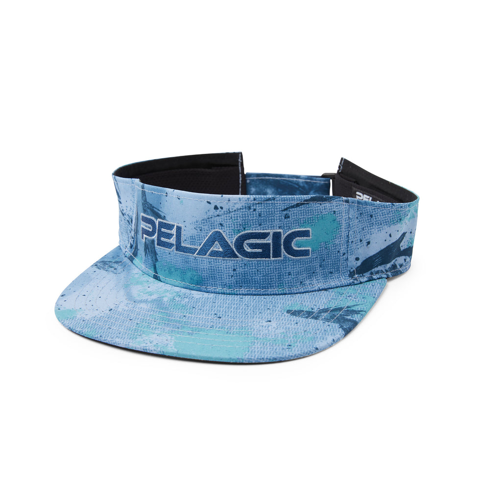 Pelagic Gyotaku Performance Visor Blue - Dogfish Tackle & Marine