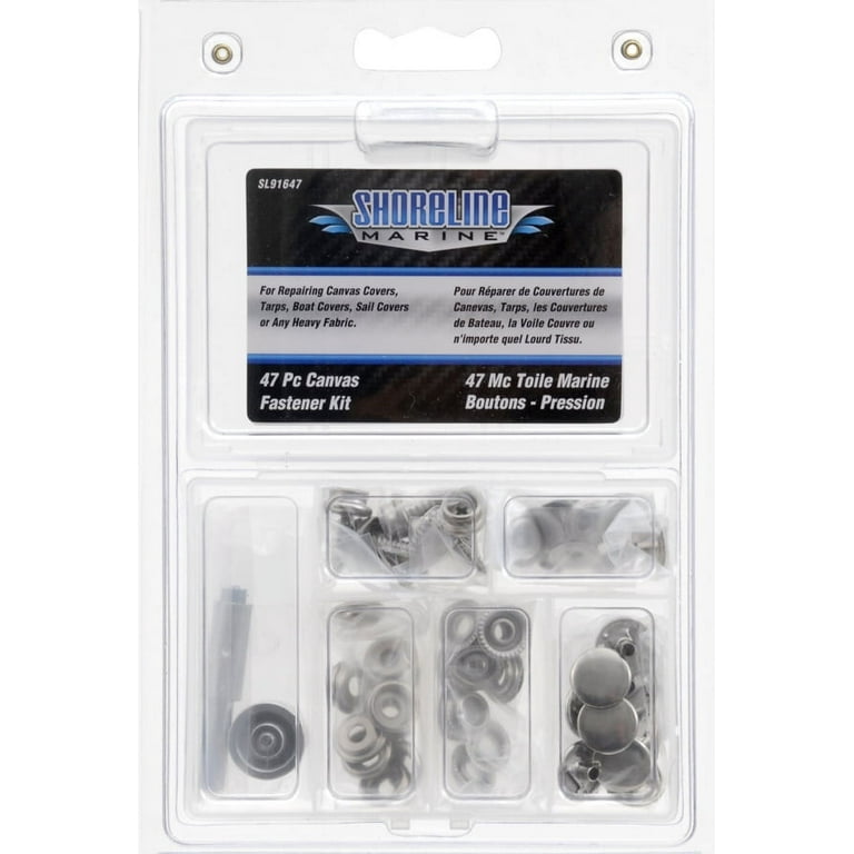 Shoreline Marine Stainless Canvas Fastener Kit 47 Piece - Dogfish Tackle & Marine