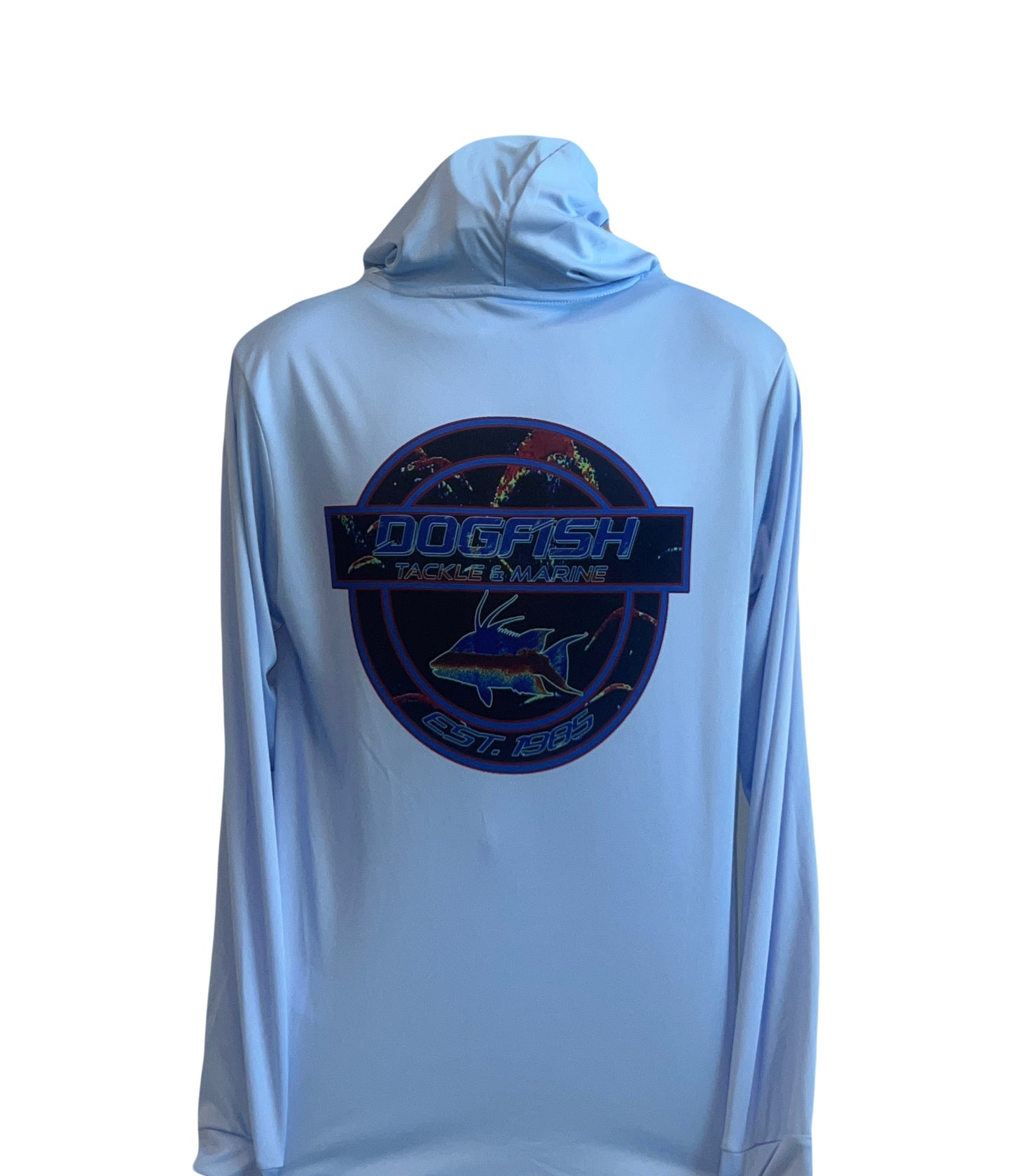 Dogfish Long Sleeve Hooded Micro Bottom Finder Hogfish Logo - Dogfish Tackle & Marine