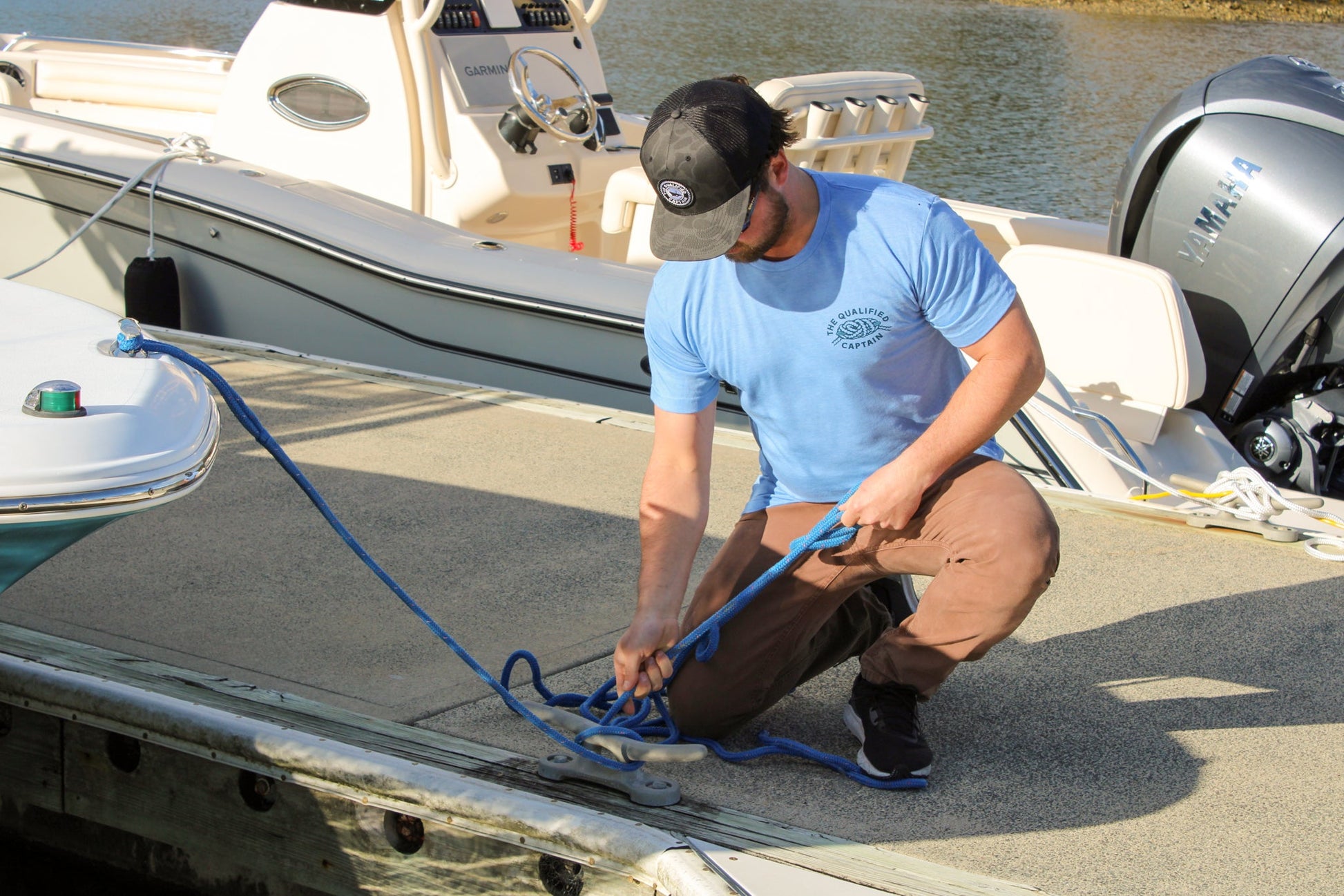 The Qualified Captain Embroidered Patch Trucker Hat - Dogfish Tackle & Marine