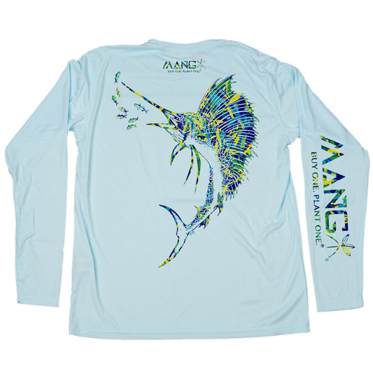 MANG Men's Sailfish Blue Crush Performance Longsleeve Shirt