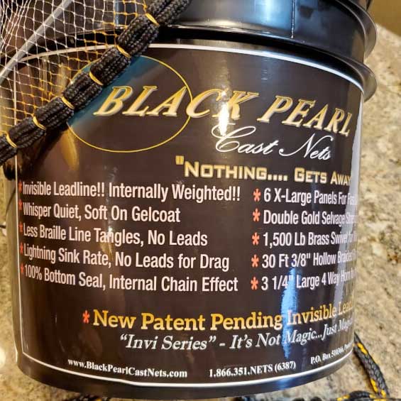 Black Pearl Invi Series Cast Nets 1.9LB - Dogfish Tackle & Marine