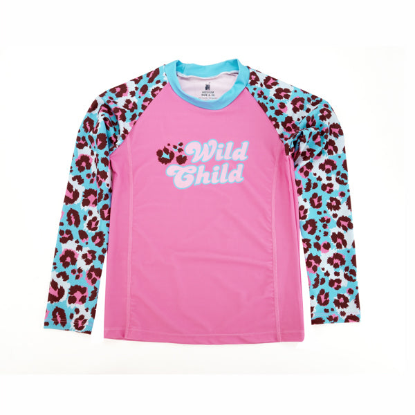 Juice Box Youth Girls Rash Guard Swim Shirt - Wild Child - Dogfish Tackle & Marine