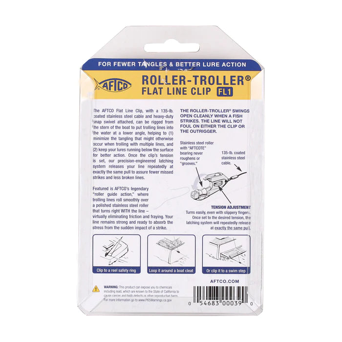 AFTCO Roller Troller Flat Line Clip - Dogfish Tackle & Marine