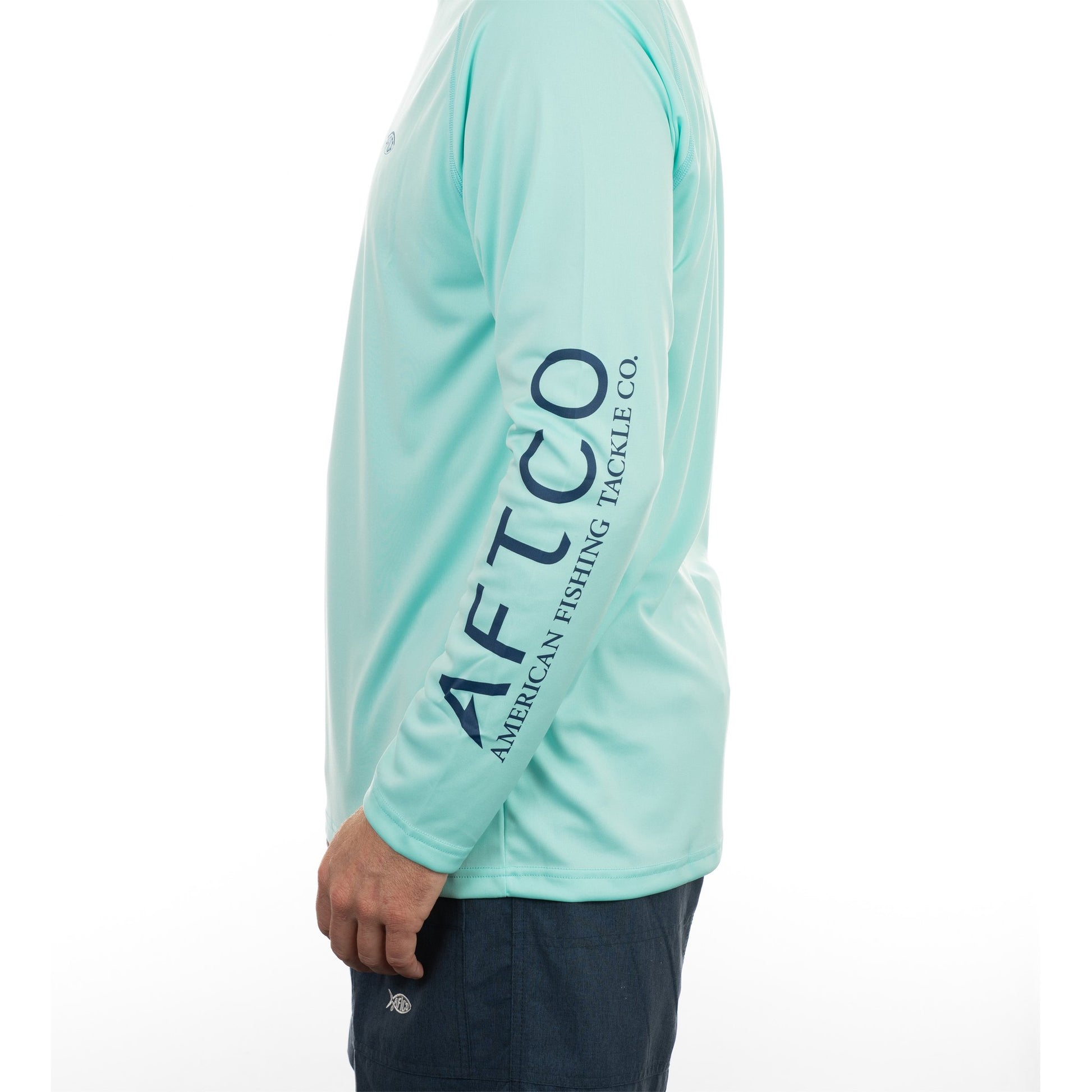 AFTCO Samurai Hooded Sun Shirt - Mint / Vivid Blue / Menthol - Dogfish Tackle & Marine