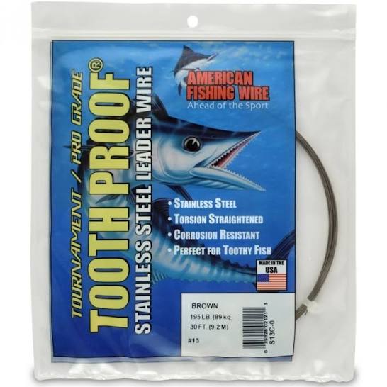 AFW Tooth Proof Stainless Steel Leader Wire 30ft - Dogfish Tackle & Marine