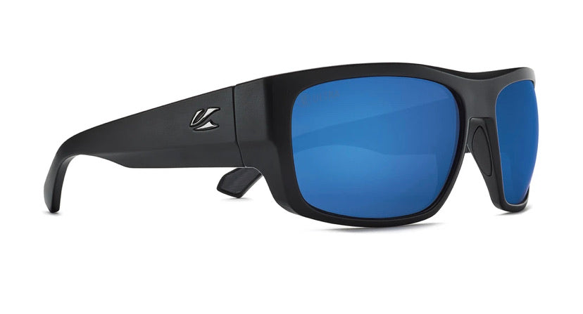 Kaenon Burnet FC Polarized Sunglasses Matte Black / Pacific Blue Mirror - Dogfish Tackle & Marine