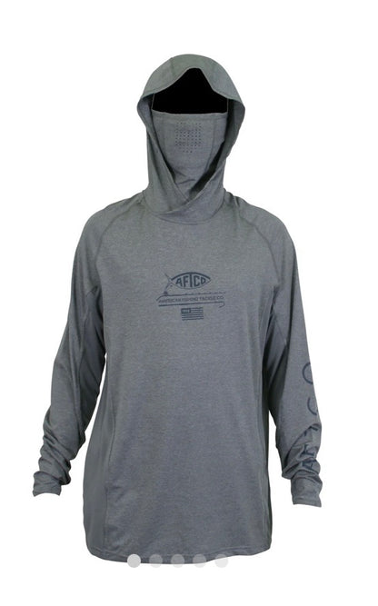 Aftco Barracuda Geo Cool L/S Performance Shirt- Charcoal - Dogfish Tackle & Marine